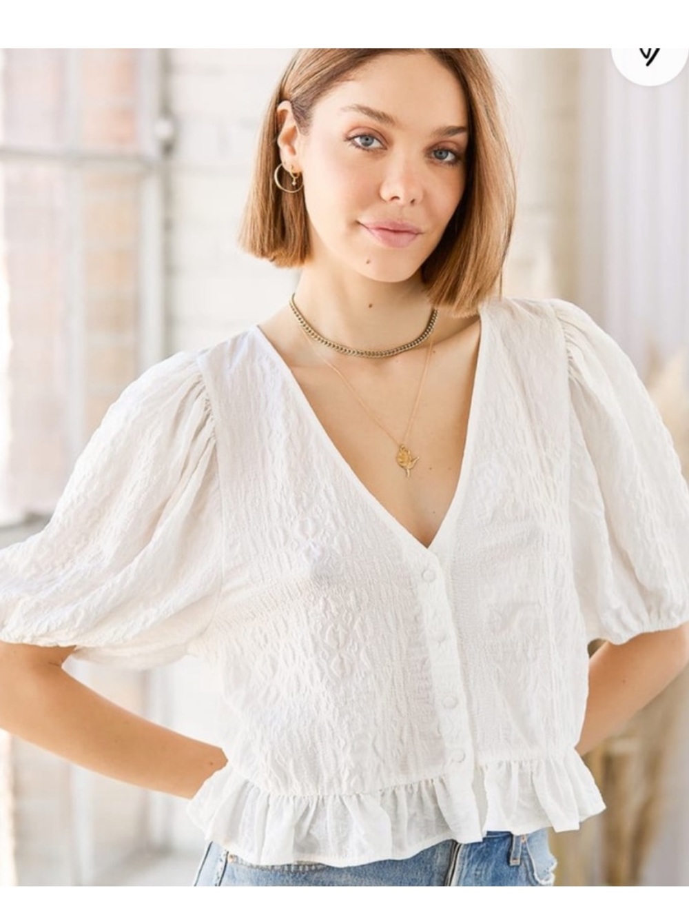 White Blouse Lulus Size S